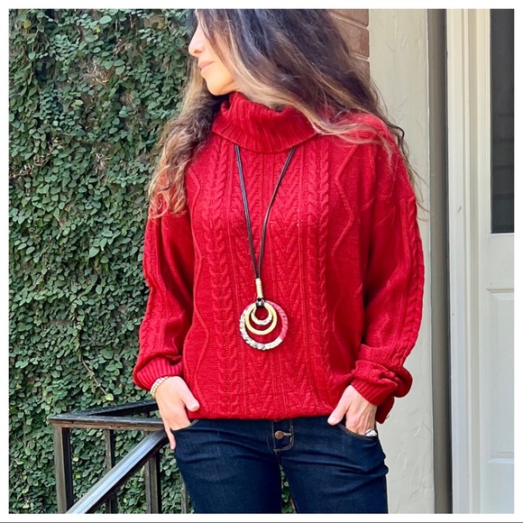 #33 RUST FALL COWL NECK KNIT SWEATER 
Perfect sweater to start fall with! - Picture 2 of 6